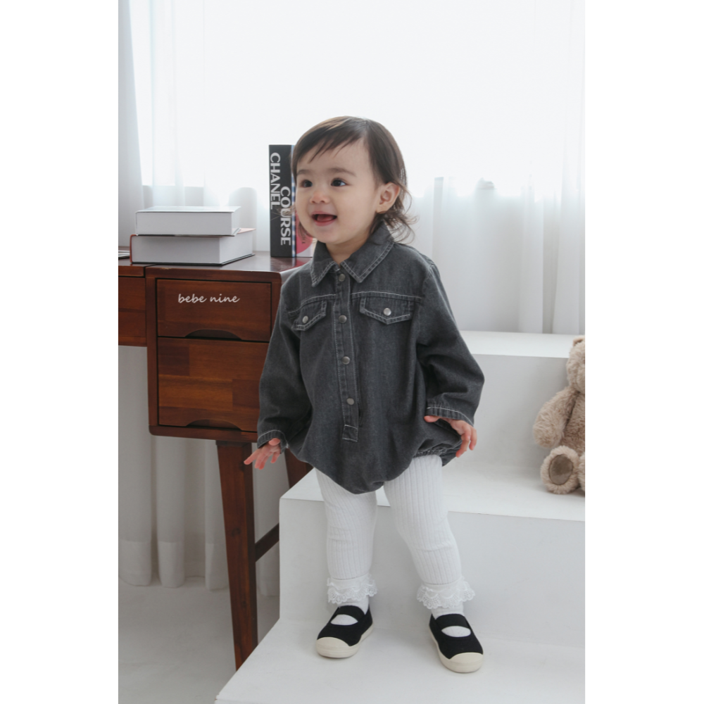 Bebenine 包屁衣 베베나인 데님셔츠슈트-細節圖4