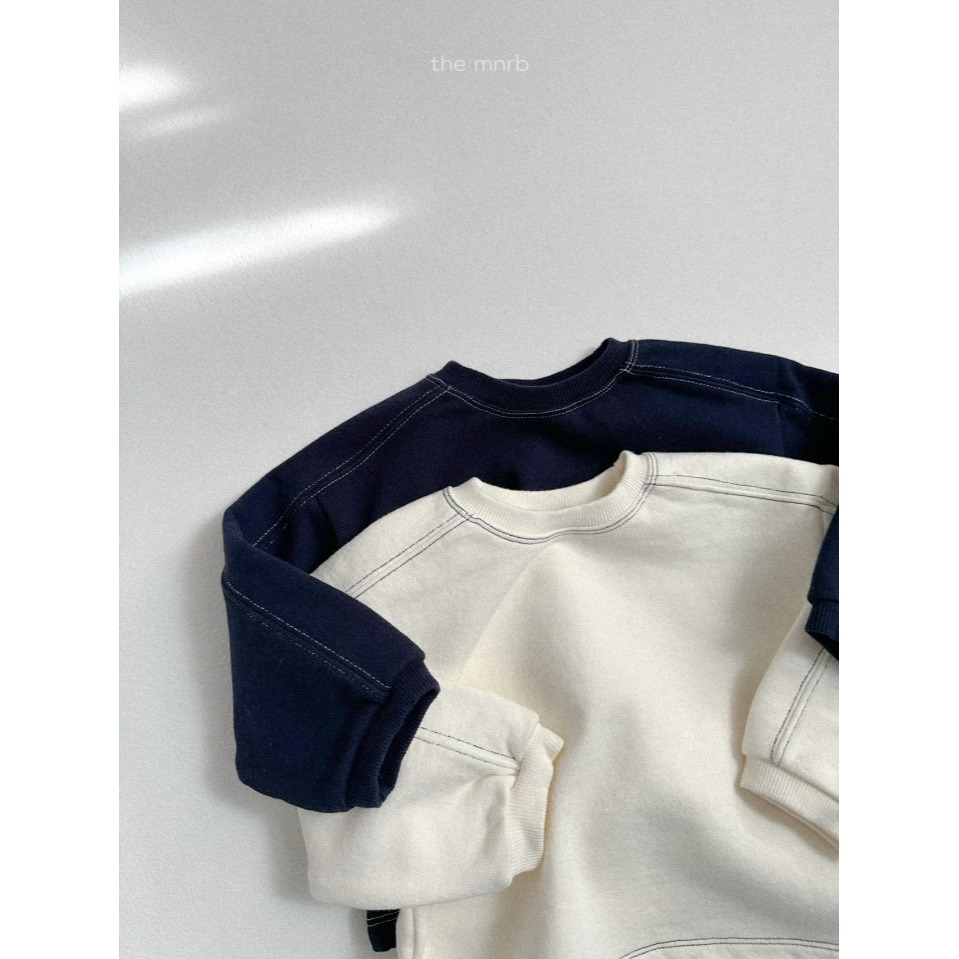 Minirobe 上衣 미니로브 로디배색맨투맨-細節圖3