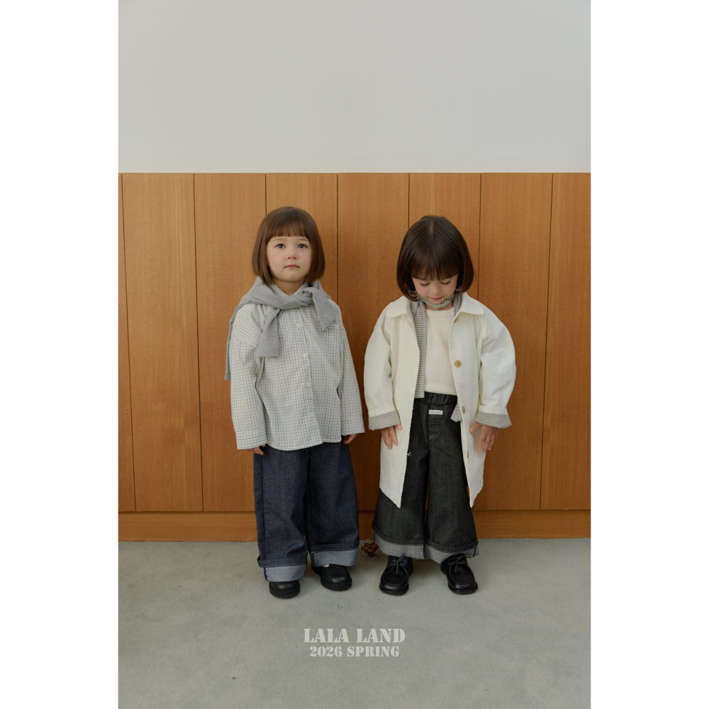 Lalaland 褲子 라라랜드 롤업스티치데님 (Kids)-細節圖8