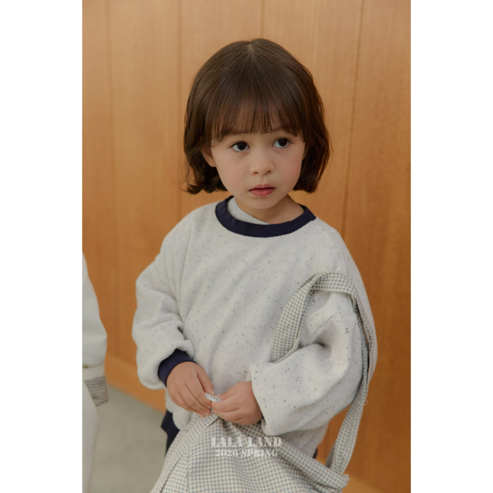 Lalaland 上衣 라라랜드 와플배색맨투맨 (Kids)-細節圖7