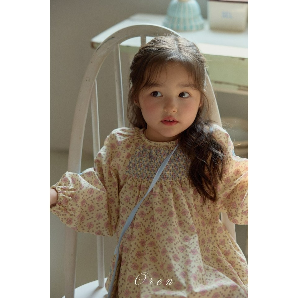 Oren 洋裝 오렌 데이지스모크원피스키즈-細節圖7