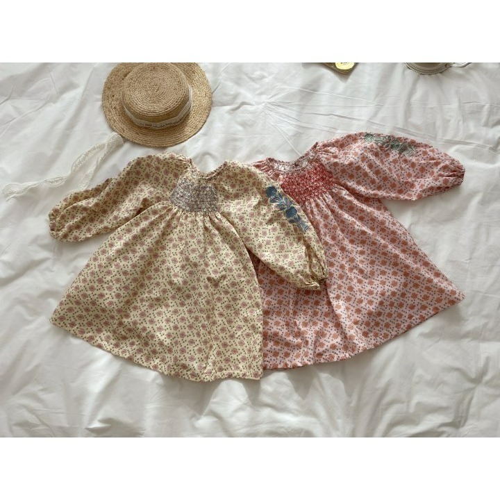 Oren 洋裝 오렌 데이지스모크원피스키즈-細節圖10