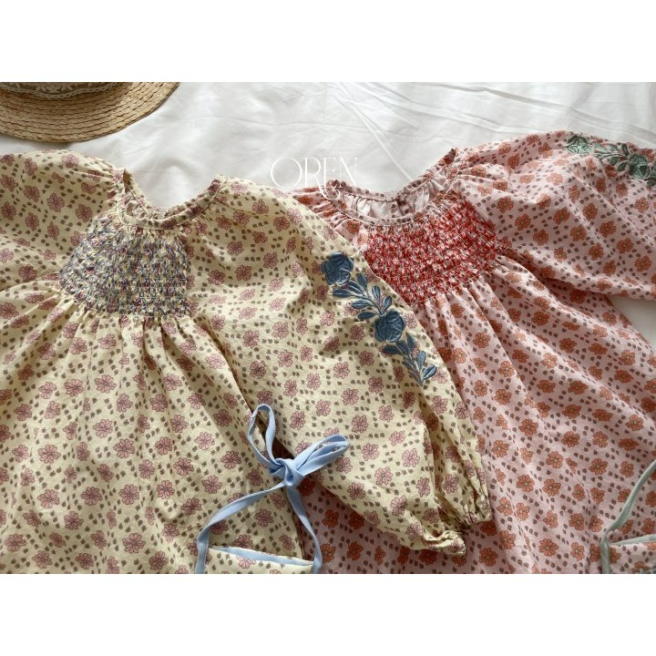 Oren 洋裝 오렌 데이지스모크원피스키즈-細節圖11