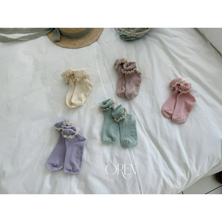 Oren 襪子 오렌 레이스반양말세트-細節圖8