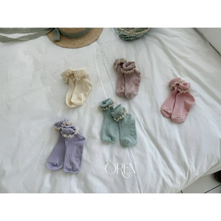 Oren 襪子 오렌 레이스반양말세트-細節圖8