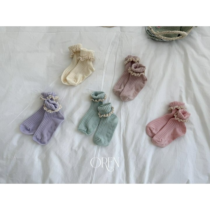 Oren 襪子 오렌 레이스반양말세트-細節圖9