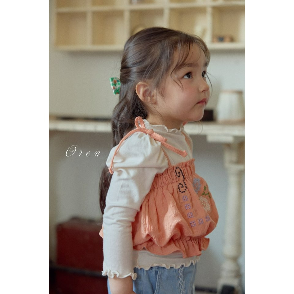 Oren 上衣 오렌 로미부드러운스판티셔츠키즈-細節圖3