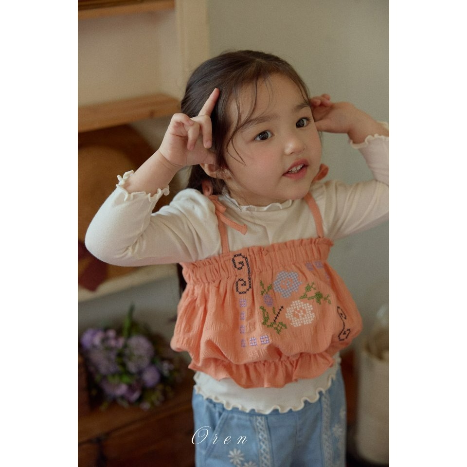 Oren 上衣 오렌 로미부드러운스판티셔츠키즈-細節圖5