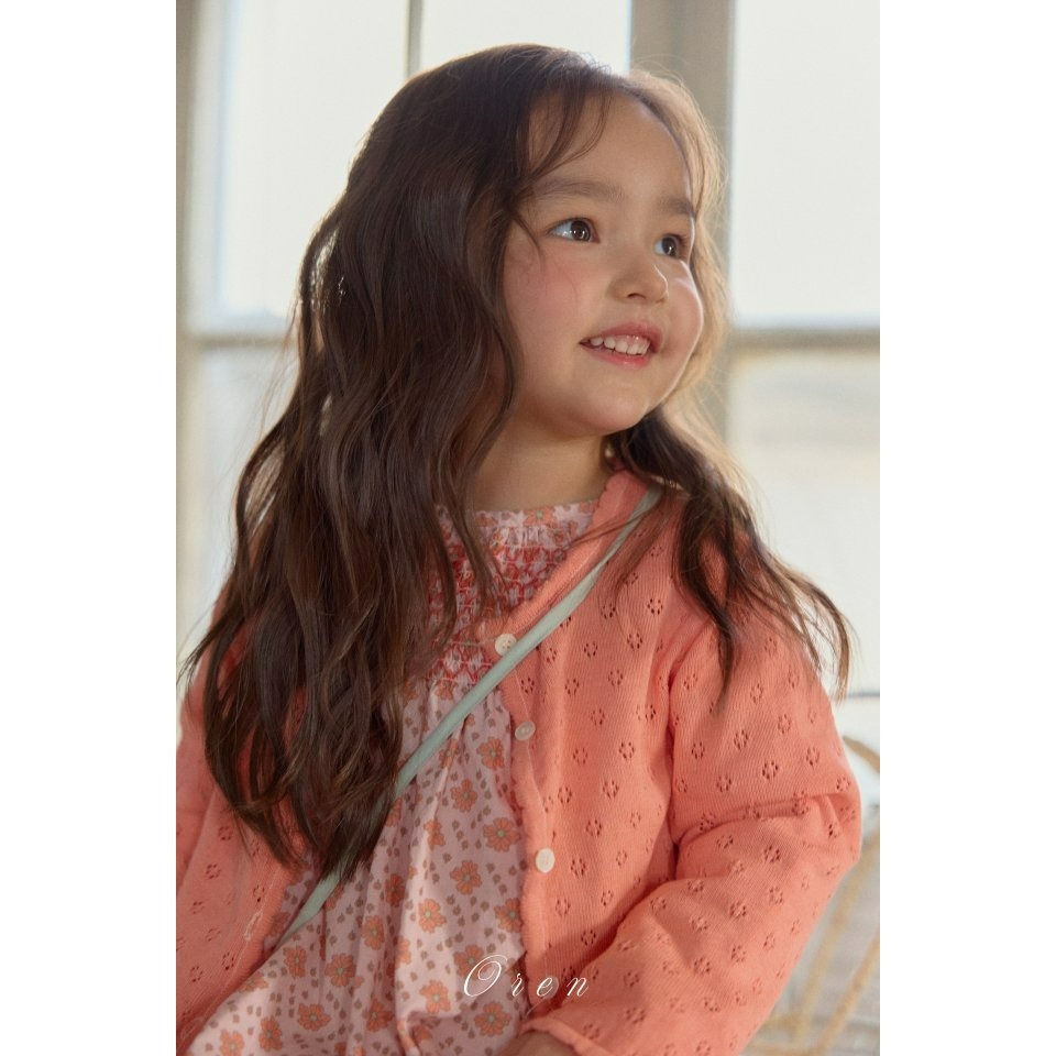 Oren 開襟衫 오렌 로잘린니트가디건키즈-細節圖5
