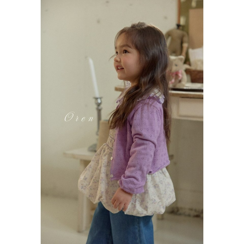 Oren 開襟衫 오렌 로잘린니트가디건키즈-細節圖8