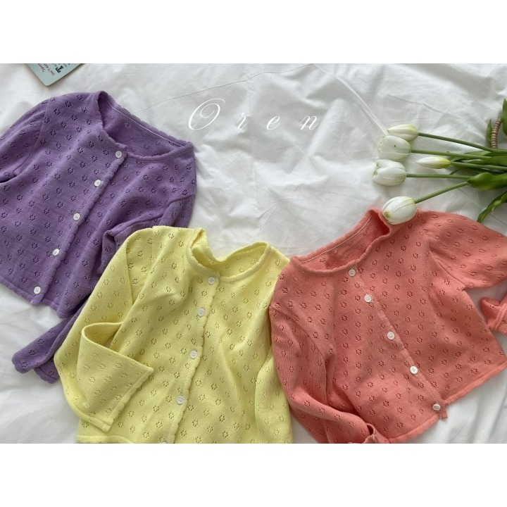 Oren 開襟衫 오렌 로잘린니트가디건키즈-細節圖10