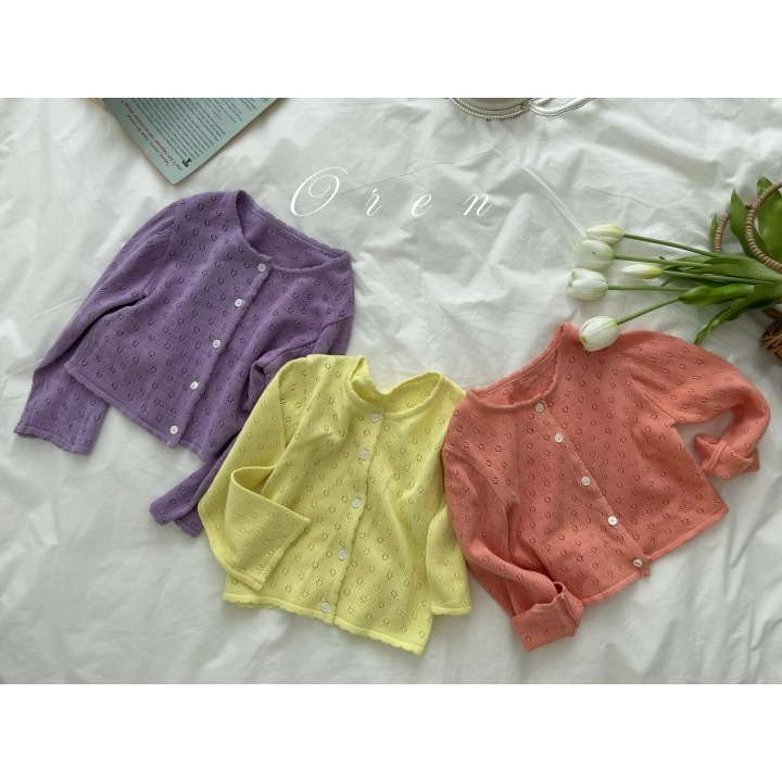 Oren 開襟衫 오렌 로잘린니트가디건키즈-細節圖11