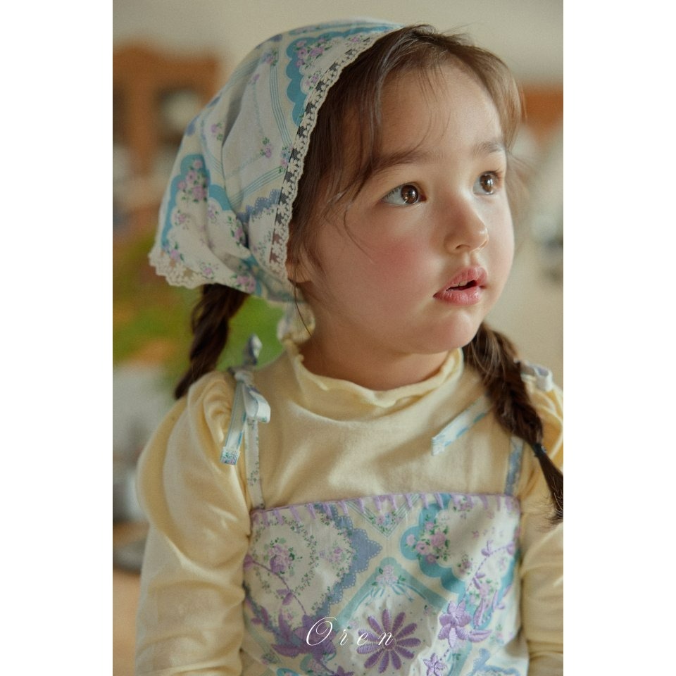 Oren 套裝 裙子+背心+髮飾 오렌 루시엔가든세트키즈(두건+뷔스띠에+스커트)-細節圖7