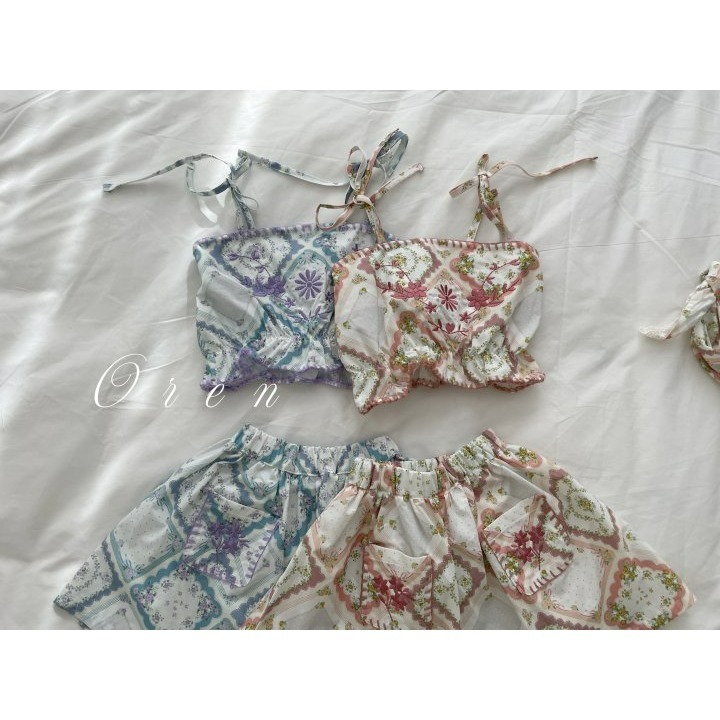 Oren 套裝 裙子+背心+髮飾 오렌 루시엔가든세트키즈(두건+뷔스띠에+스커트)-細節圖8