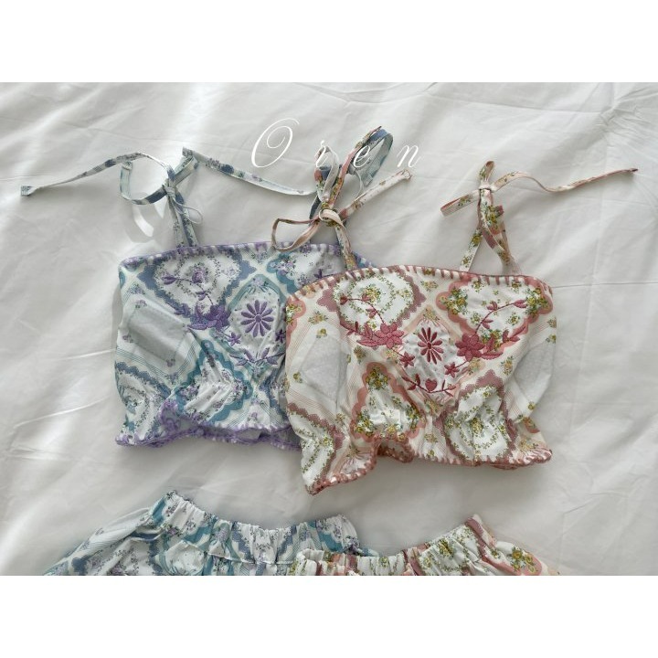 Oren 套裝 裙子+背心+髮飾 오렌 루시엔가든세트키즈(두건+뷔스띠에+스커트)-細節圖10