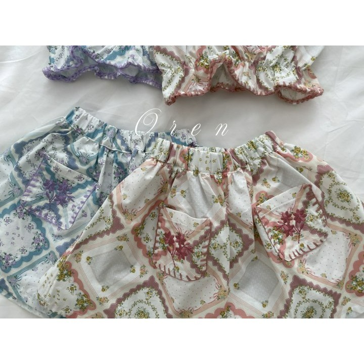 Oren 套裝 裙子+背心+髮飾 오렌 루시엔가든세트키즈(두건+뷔스띠에+스커트)-細節圖11