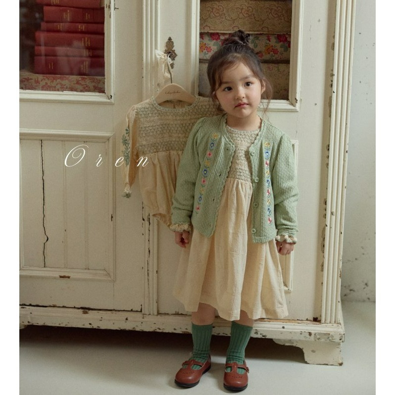 Oren 洋裝 오렌 마리엔스모크원피스키즈-細節圖3