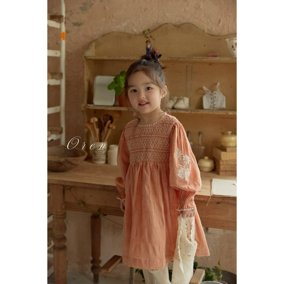 Oren 洋裝 오렌 마리엔스모크원피스키즈-細節圖6