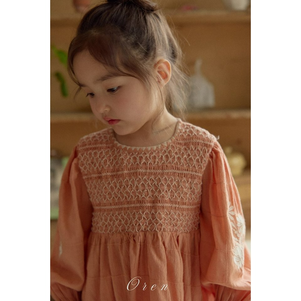 Oren 洋裝 오렌 마리엔스모크원피스키즈-細節圖7