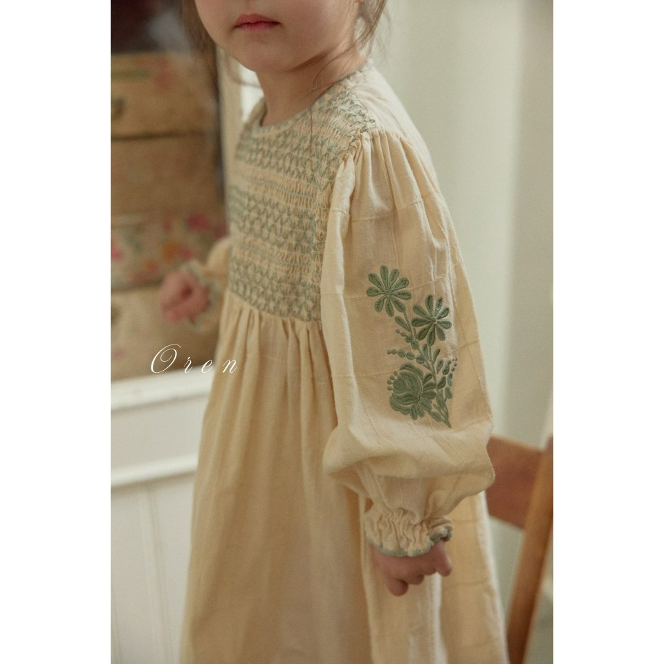 Oren 洋裝 오렌 마리엔스모크원피스키즈-細節圖9