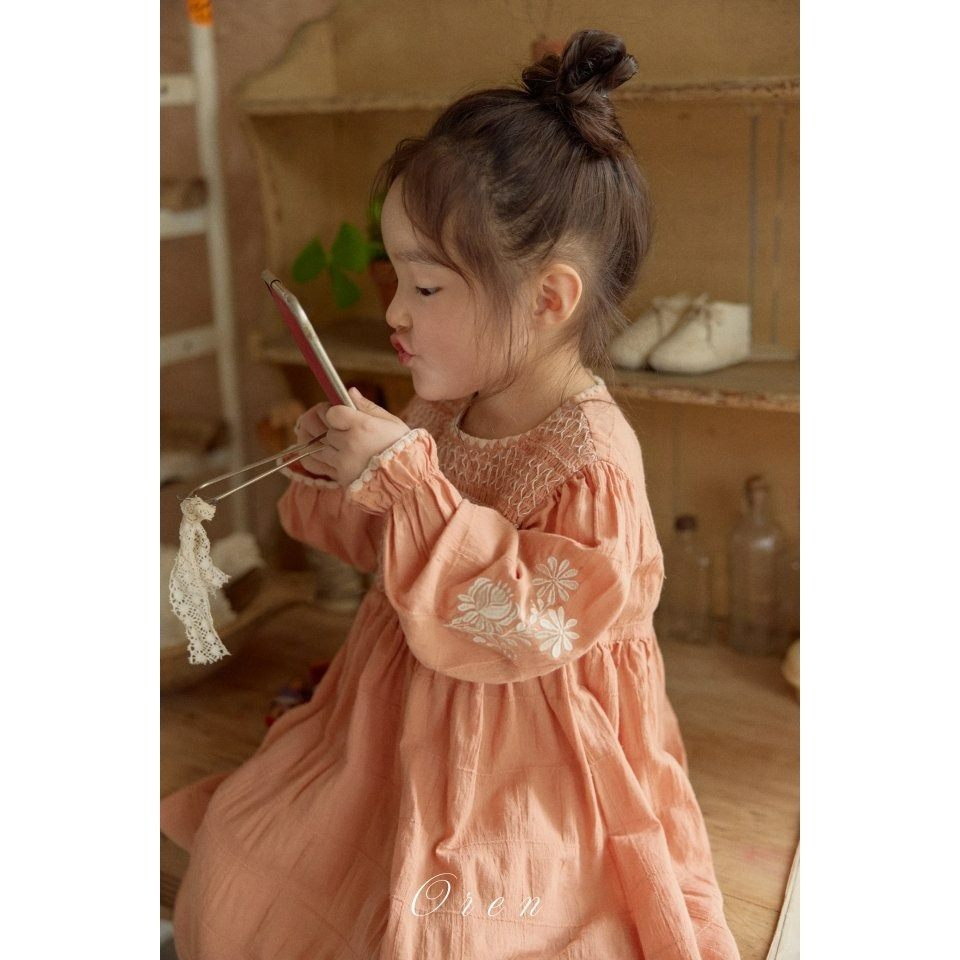 Oren 洋裝 오렌 마리엔스모크원피스키즈-細節圖10