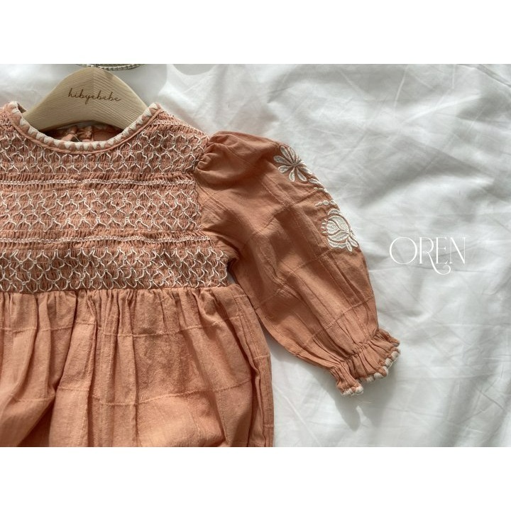 Oren 洋裝 오렌 마리엔스모크원피스키즈-細節圖11