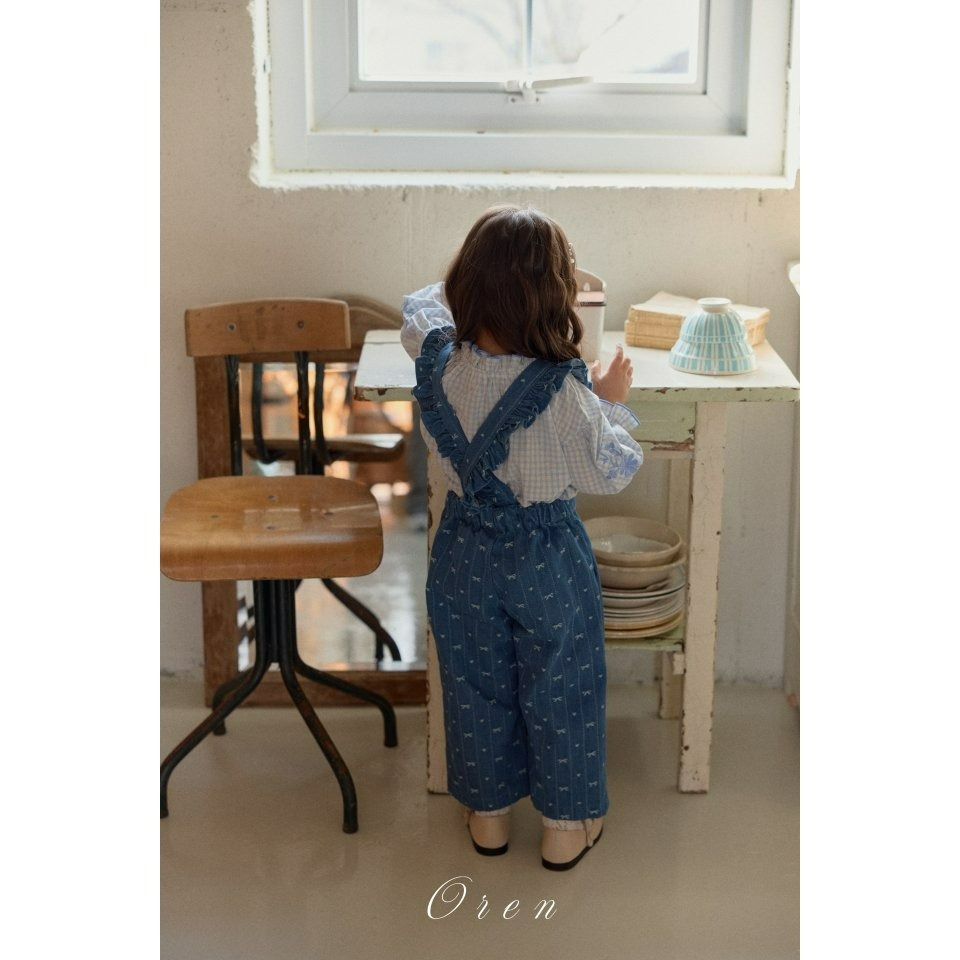 Oren 吊帶褲 오렌 벨꽃주머니오버올키즈-細節圖7