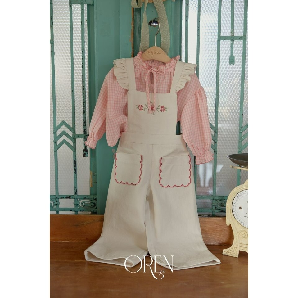 Oren 吊帶褲 오렌 벨꽃주머니오버올키즈-細節圖8