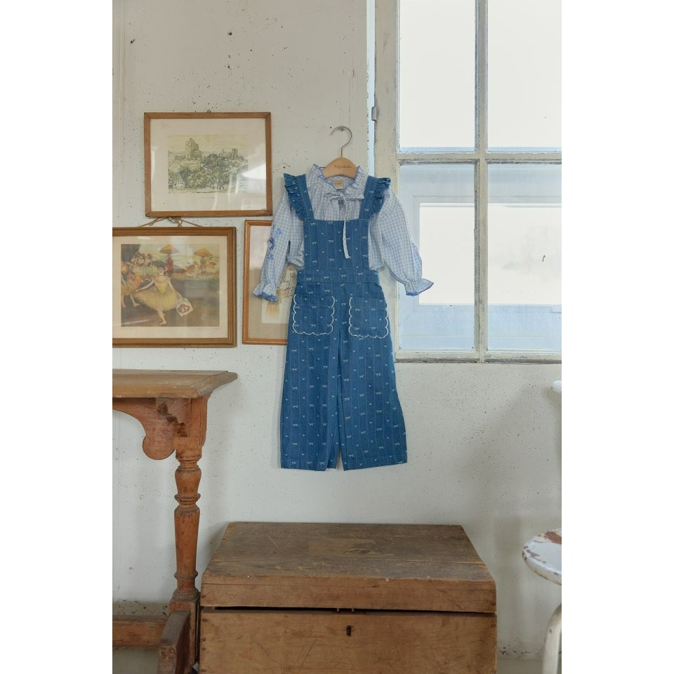 Oren 吊帶褲 오렌 벨꽃주머니오버올키즈-細節圖10