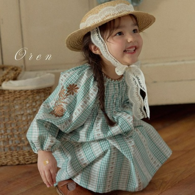 Oren 包屁衣 오렌 씨퓨리체크원피스슈트베베-細節圖2