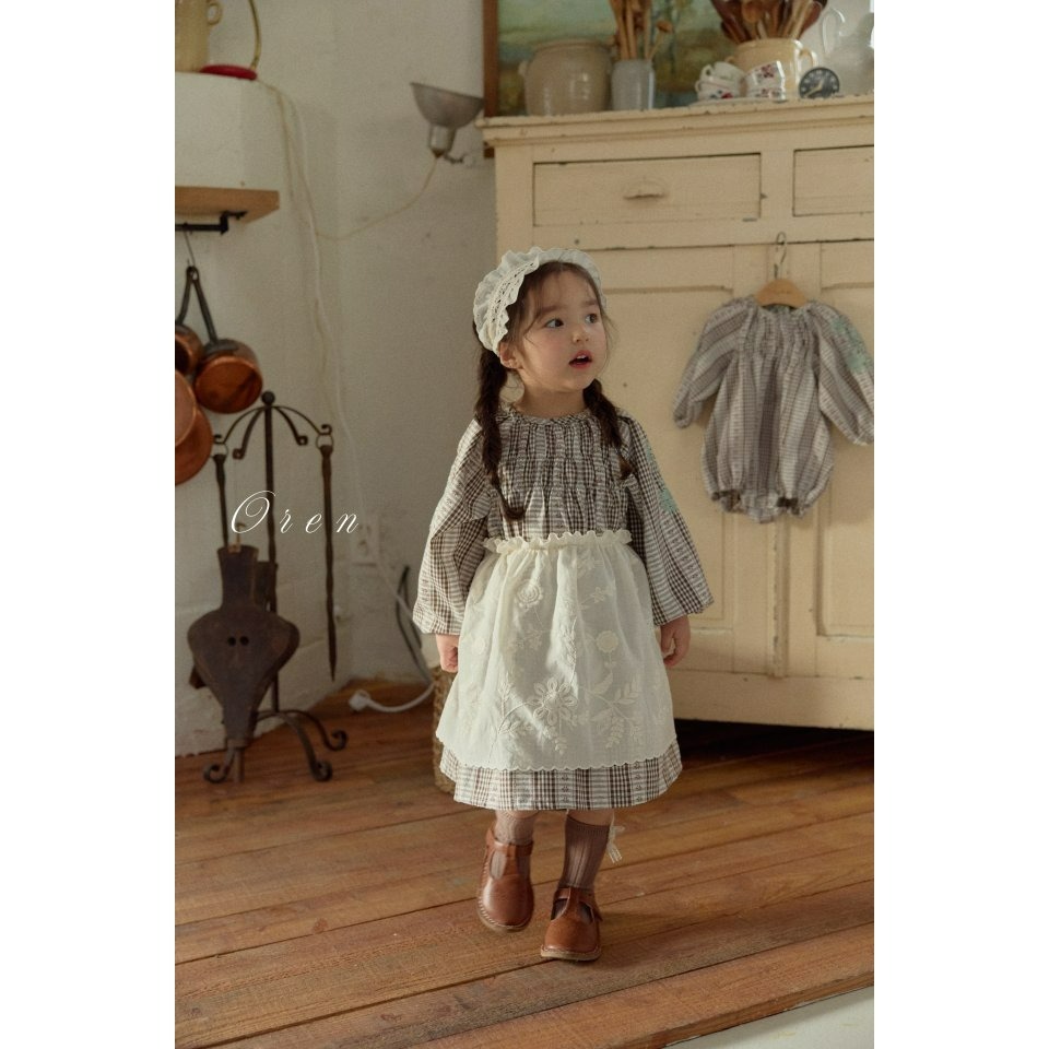 Oren 包屁衣 오렌 씨퓨리체크원피스슈트베베-細節圖3