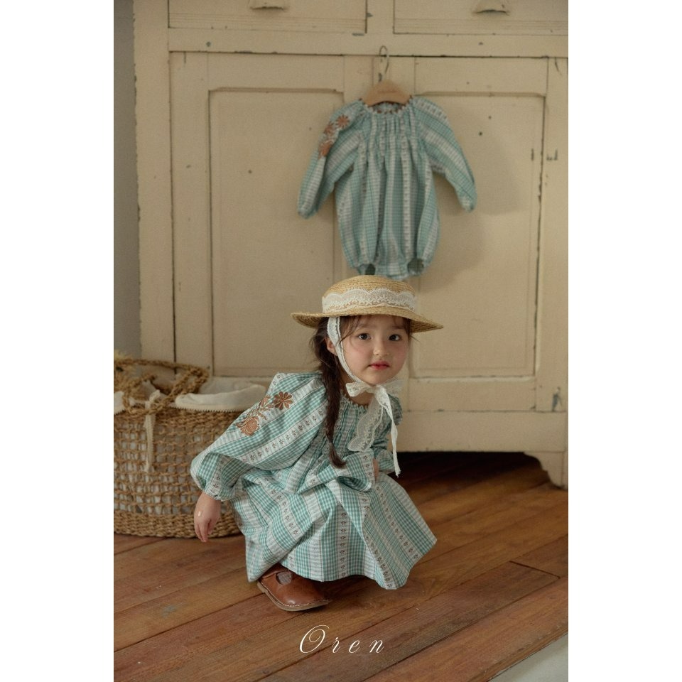 Oren 包屁衣 오렌 씨퓨리체크원피스슈트베베-細節圖6