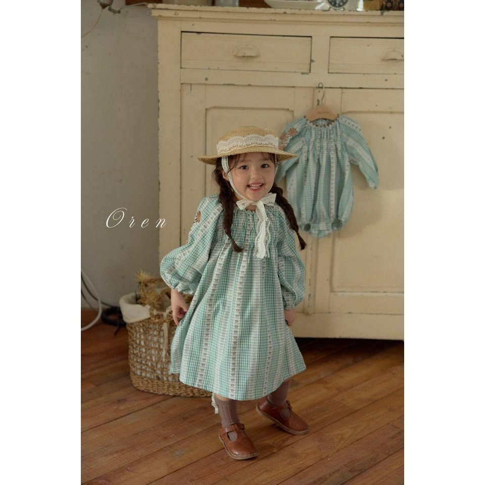 Oren 包屁衣 오렌 씨퓨리체크원피스슈트베베-細節圖7