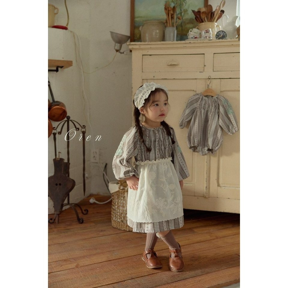 Oren 包屁衣 오렌 씨퓨리체크원피스슈트베베-細節圖8