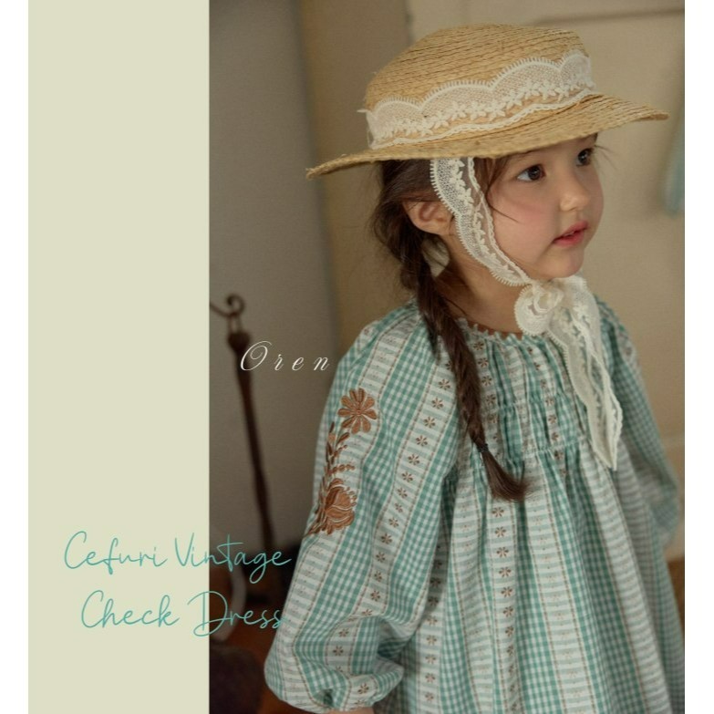 Oren 洋裝 오렌 씨퓨리체크원피스키즈-細節圖2