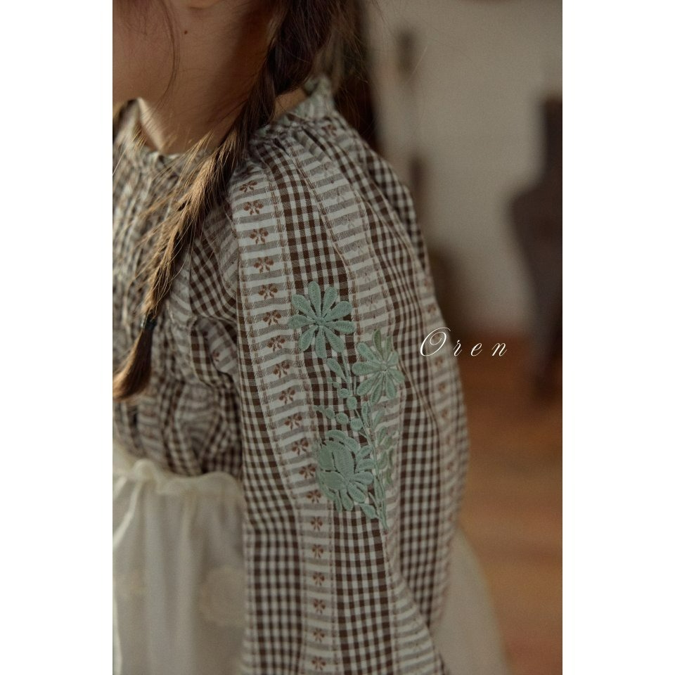 Oren 洋裝 오렌 씨퓨리체크원피스키즈-細節圖7