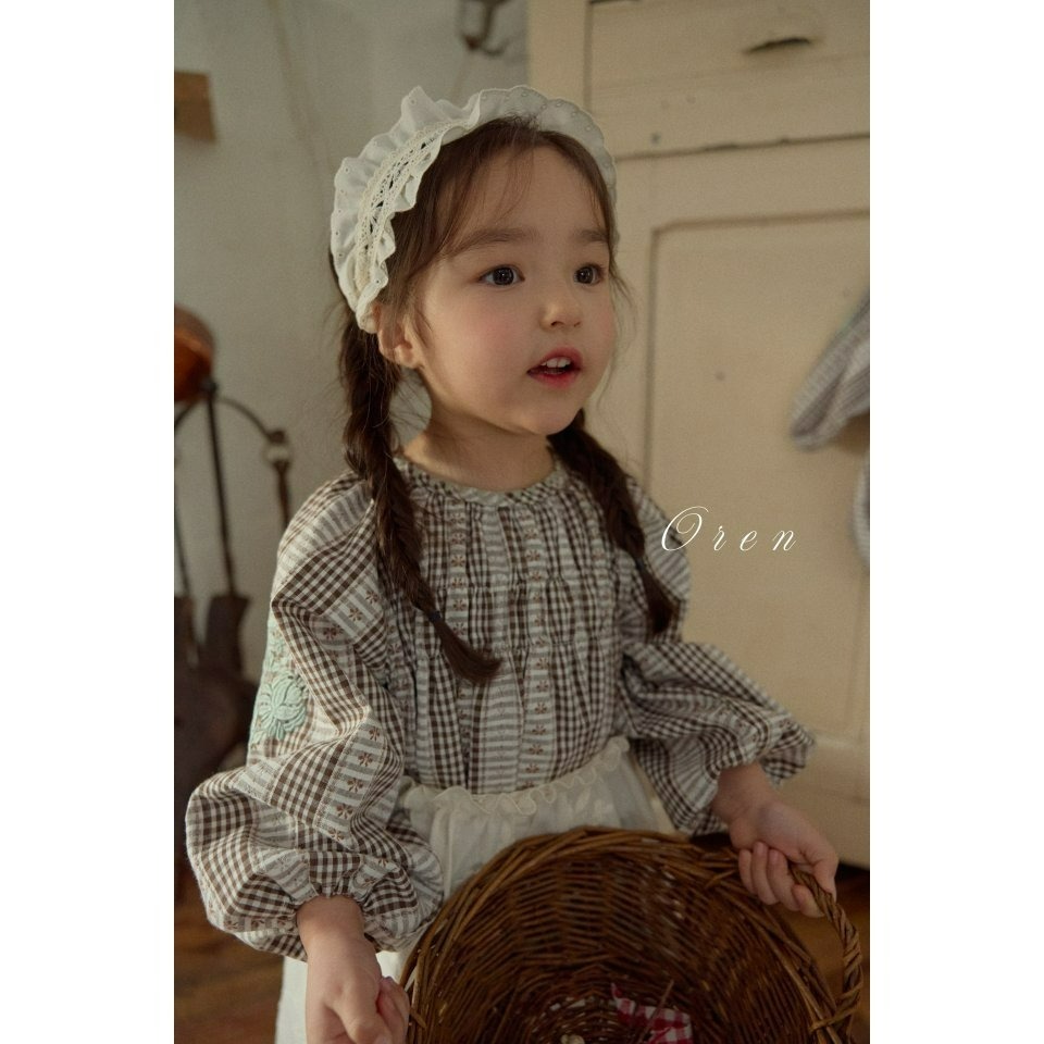 Oren 洋裝 오렌 씨퓨리체크원피스키즈-細節圖8