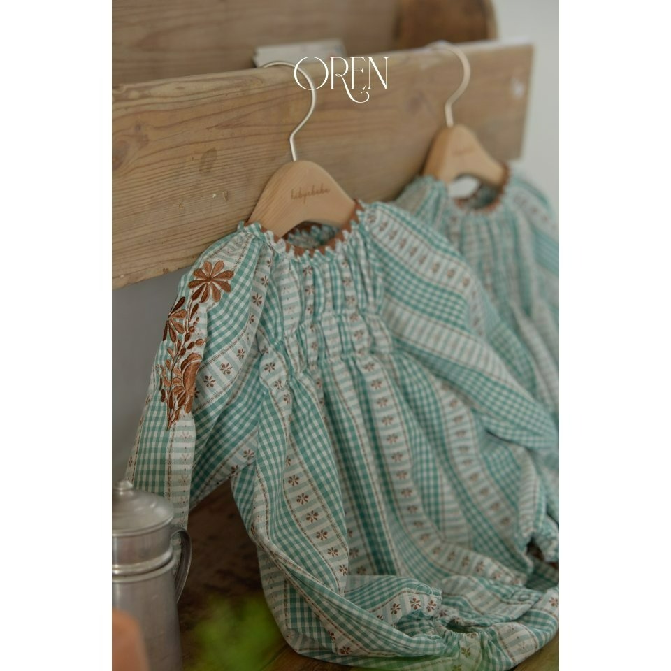 Oren 洋裝 오렌 씨퓨리체크원피스키즈-細節圖11