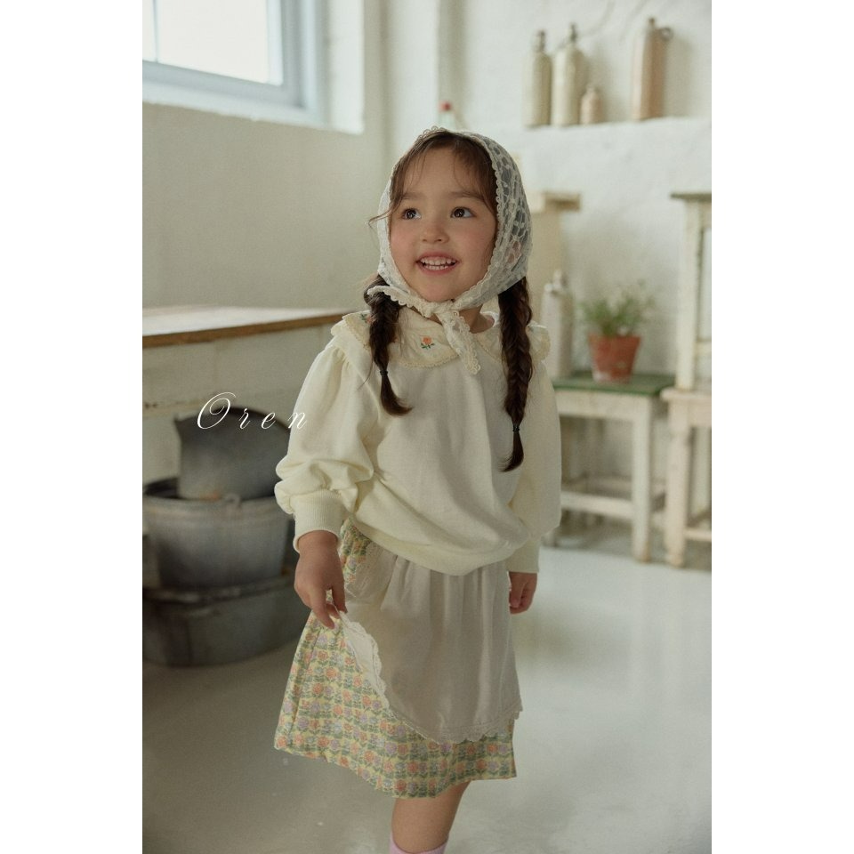 Oren 上衣 오렌 아샤꽃자수맨투맨키즈-細節圖7