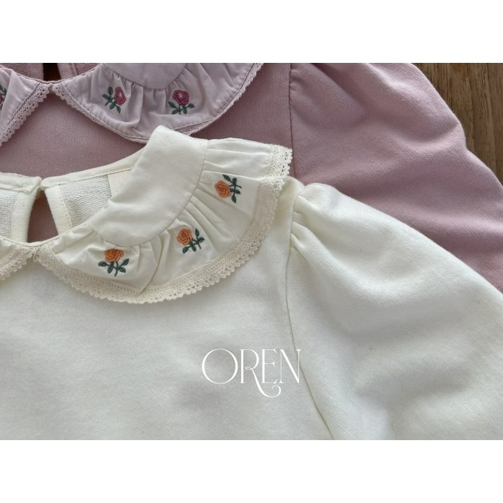 Oren 上衣 오렌 아샤꽃자수맨투맨키즈-細節圖10