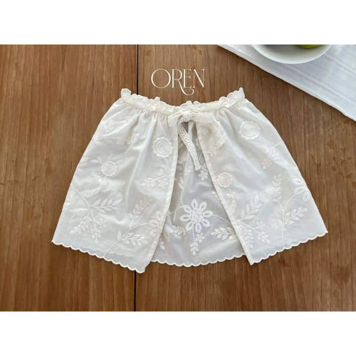 Oren 圍裙 오렌 엔틱자수앞치마키즈-細節圖8