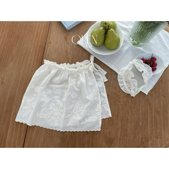 Oren 圍裙 오렌 엔틱자수앞치마키즈-細節圖9