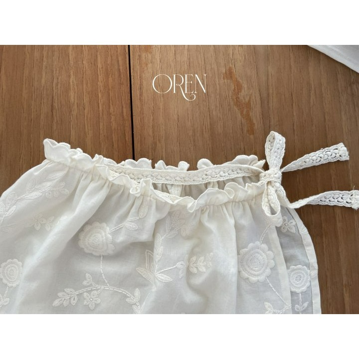 Oren 圍裙 오렌 엔틱자수앞치마키즈-細節圖10