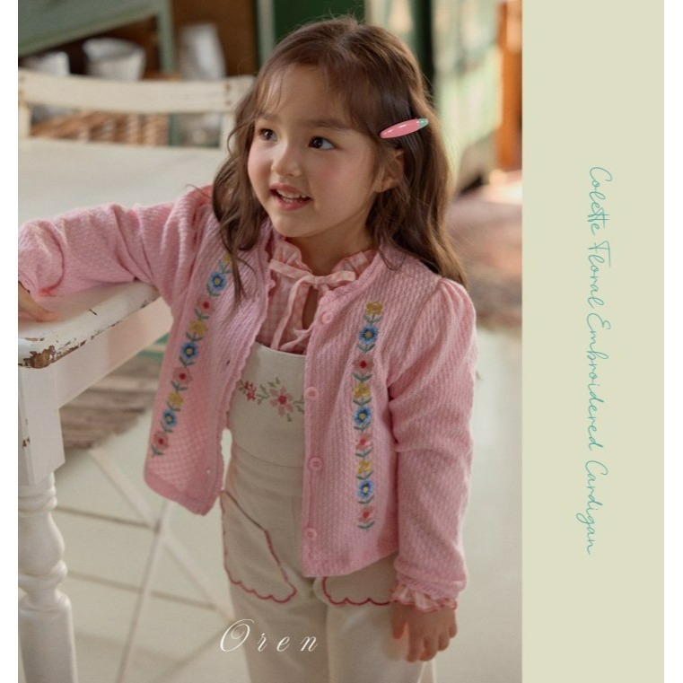 Oren 開襟衫 오렌 코렛꽃자수가디건키즈-細節圖2