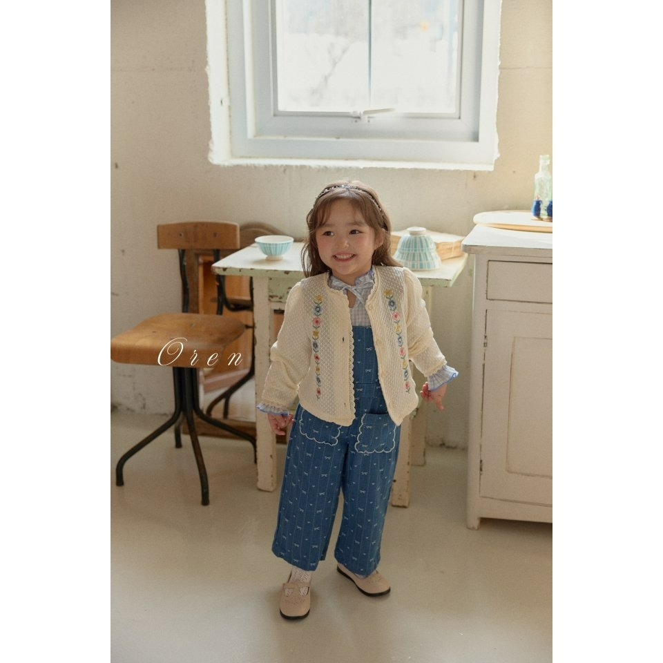 Oren 開襟衫 오렌 코렛꽃자수가디건키즈-細節圖6