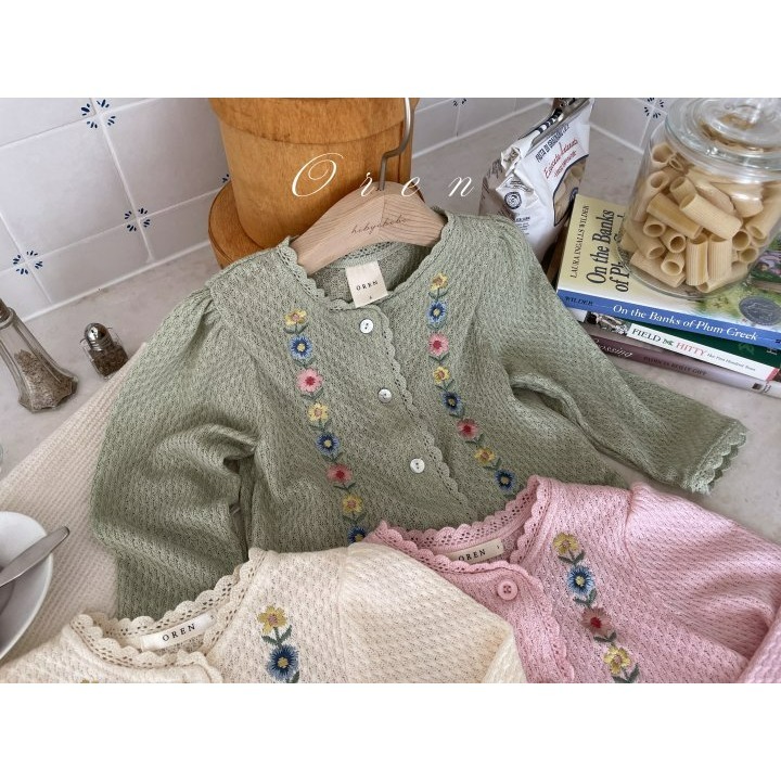 Oren 開襟衫 오렌 코렛꽃자수가디건키즈-細節圖10