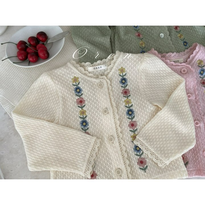 Oren 開襟衫 오렌 코렛꽃자수가디건키즈-細節圖11
