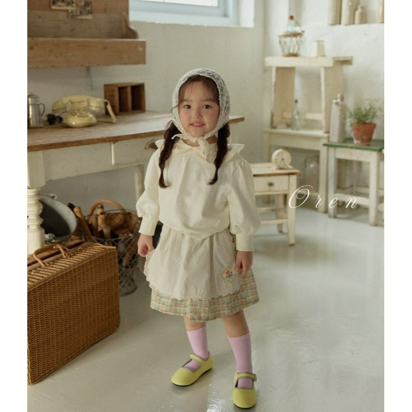 Oren 裙子 오렌 코렛플로럴스커트키즈-細節圖3