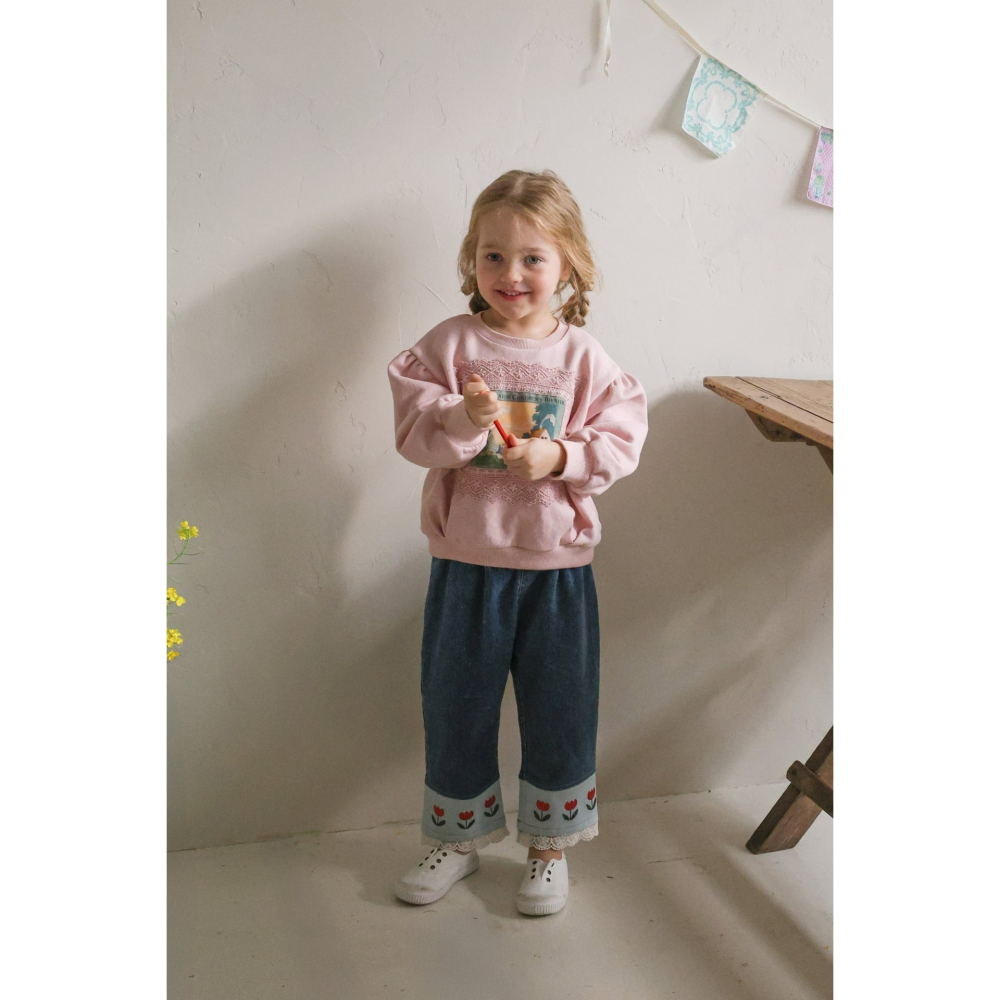 Flo 褲子 플로 튤립데님팬츠-細節圖3