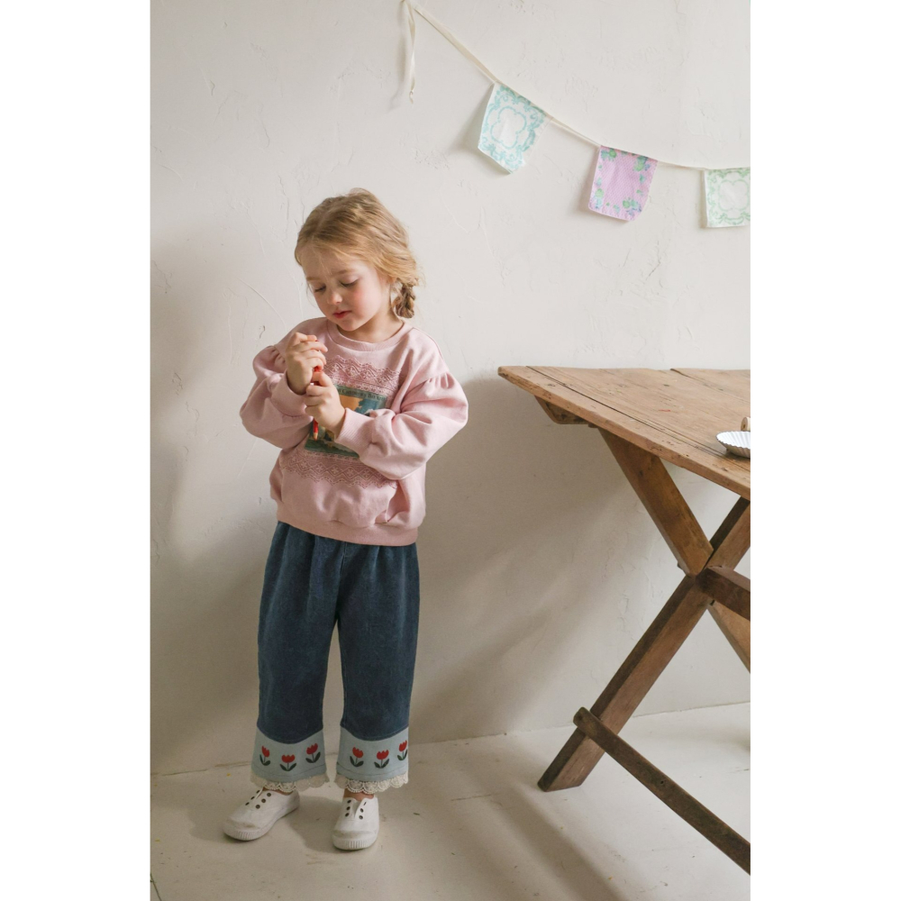 Flo 褲子 플로 튤립데님팬츠-細節圖4